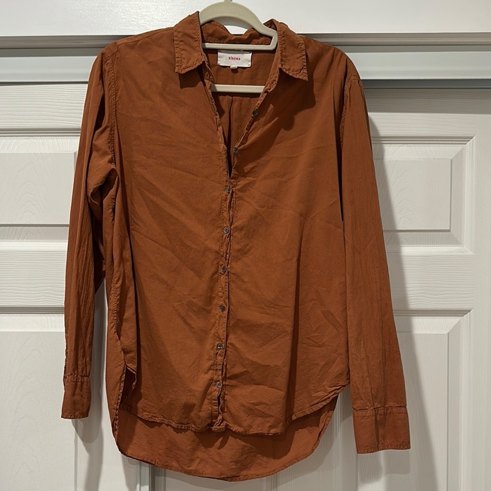 Xirena Beau Shirts Terracotta Long-Sleeve Shirt